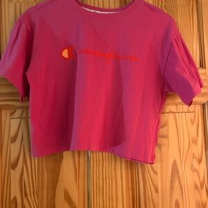 Champion Kids Pink Tee with Orange Logo